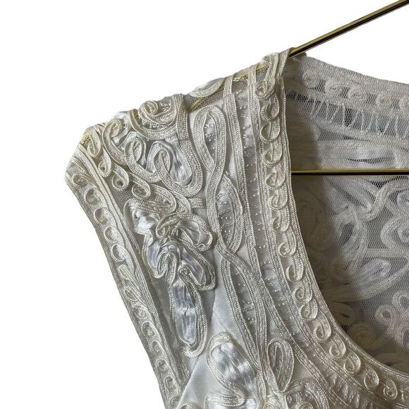 Sue Wong Embellished Lace White Fit & Flair Dress Size 0 - Picture 4 of 11